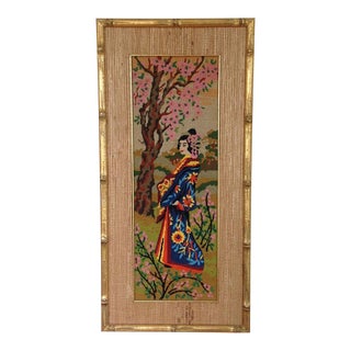 Asian Geisha Needlework Art For Sale