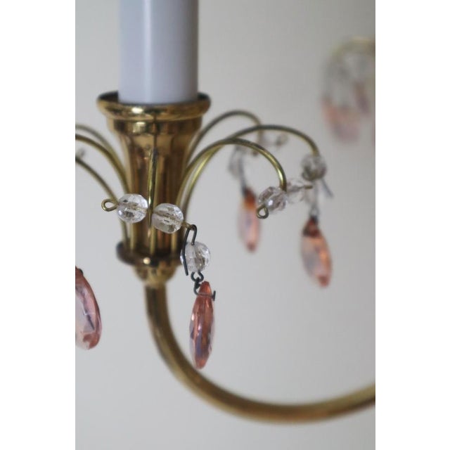 Chandelier Pink, Purple Crystals and Crystal Balls from Palwa, 1970s For Sale - Image 4 of 17