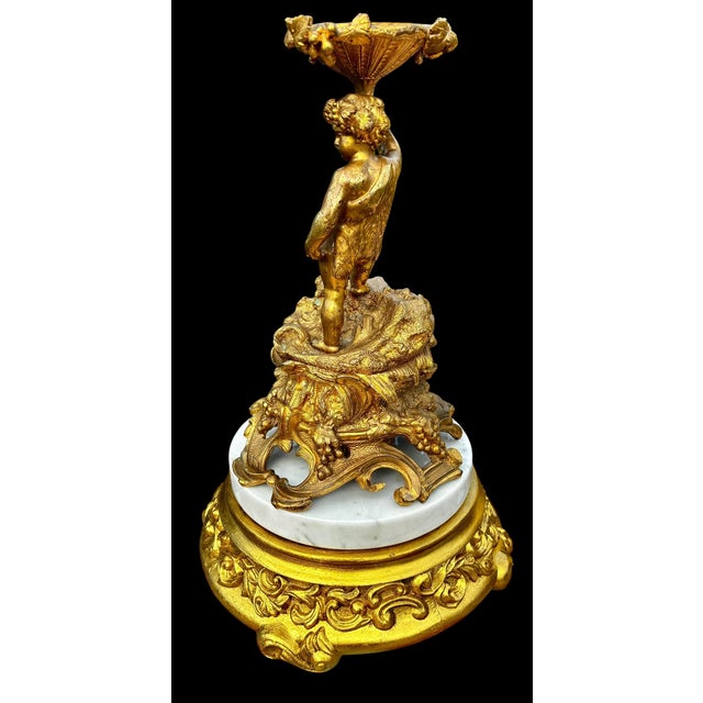 Rococo Antique French Gilt Bronze Figural Centerpiece For Sale - Image 3 of 18