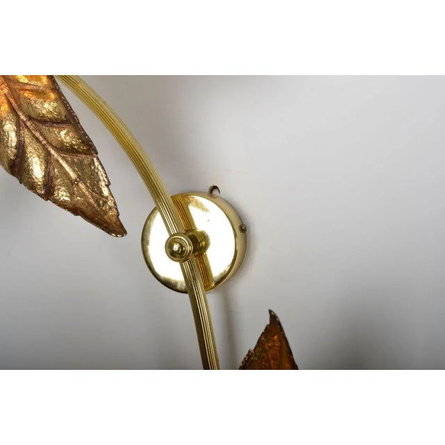 Willy Daro Willy Daro Style Brass Double Flower Sconce from Massive Lighting, 1970s For Sale - Image 4 of 10