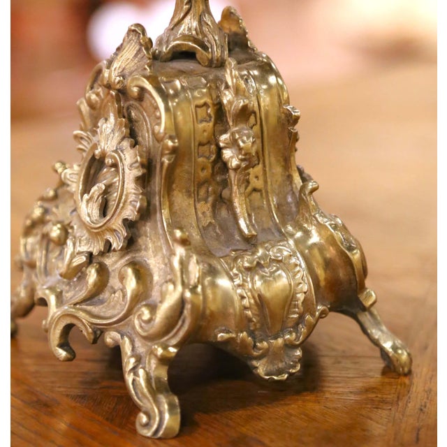 Pair of 19th Century French Louis XV Rococo Bronze Dore Five-Light Candelabras For Sale - Image 11 of 12