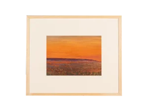 Desert, Gouache & Oil on Cardboard, Framed