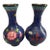 Pair of Vintage Chinese Cloisonné Dragon and Phoenix Tianqiu Vases, Deep Blue Cloud Enamel Chinoiserie Vessels For Sale