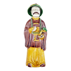 Qing Chinese Porcelain Mandarin Figurine With Ruyi Scepter Circa 1900