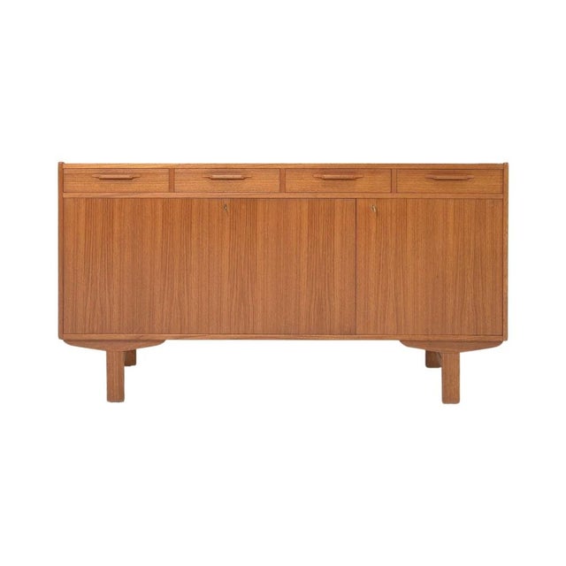 Vintage 1950s mid-century modern Swedish sideboard with bookcase topper manufactured by AB AJFA Möbelfabrik of Tibro,...