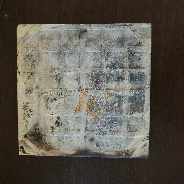 Victorian Antique English Polychrome Brown Transferware Tile of Calla Lilies - 6 Available For Sale - Image 3 of 5