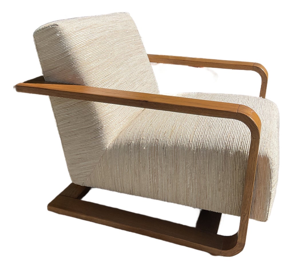 Solid Oak Lounge Chair