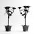 1980s Vintage Hand-Forged Iron Rose Candelabra Set For Sale - Image 5 of 12