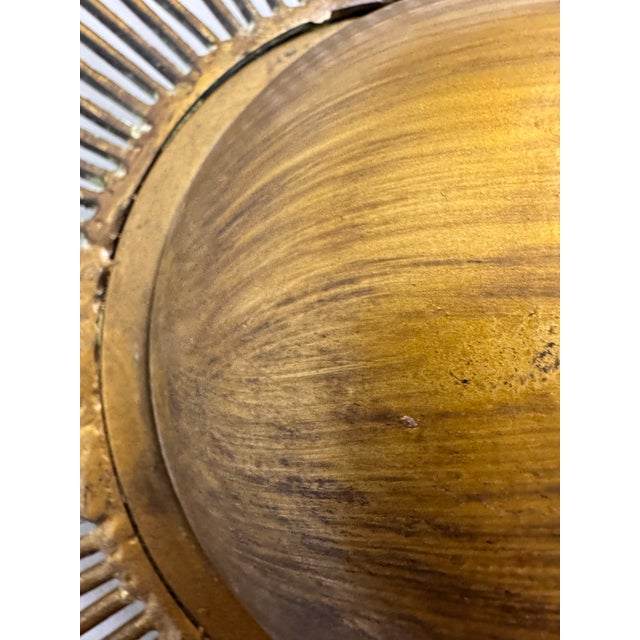 Abstract Vintage 30” Brass-Finish Starburst Sunburst Wall Sculpture For Sale - Image 3 of 9