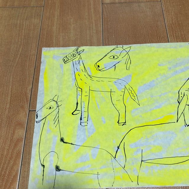 Vintage Edith Issac Rose Animal Ink Drawing For Sale In New York - Image 6 of 9