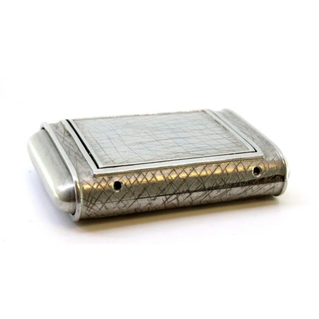 Rectangular Shaped Hand-Wound Pocket Watch with Side-Press Opening Lid For Sale - Image 6 of 9
