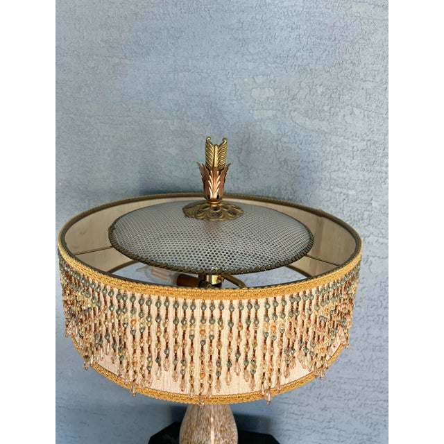 Vintage Hollywood Regency Style Beaded Lamp For Sale In West Palm - Image 6 of 10