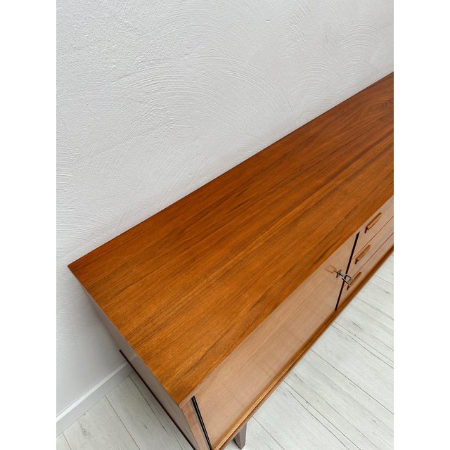 Wood Large Vintage Minimalistic Teak Sideboard, 1960s For Sale - Image 7 of 13