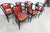 Baumann Armchairs Model Diese in Colour Wengé and Red from Pagnon Pelhaître, Set of 6 For Sale - Image 15 of 18