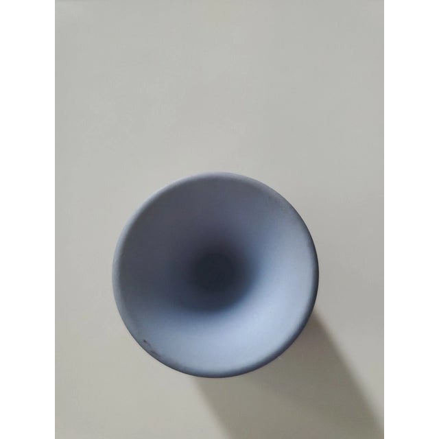 Mid-Century Modern Vintage MCM Wedgwood Blue Jasperware Classical Grecian Pattern Bud Vase For Sale - Image 3 of 5