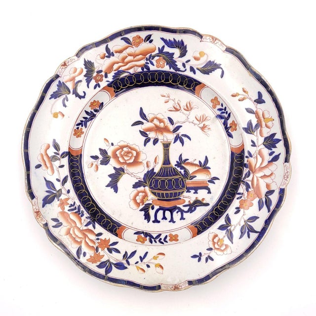 English Set of Twelve "Auckland" Pattern Ironstone Dinner Plates, England Circa 1835 For Sale - Image 3 of 7