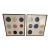 Abstract Modern Abstract 9-Circle Framed Prints - Mitchell Gold + Bob Williams Pair For Sale