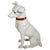 Charming French ceramic sculpture dating from the 1970s, depicting a seated dog with an attentive and expressive posture....