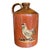 Mid 20th Century Vintage Stoneware Ceramic Two-Toned Gloss Glazed Red & Brown Whiskey Jug Rooster Relief Motif Farmhouse Country For Sale