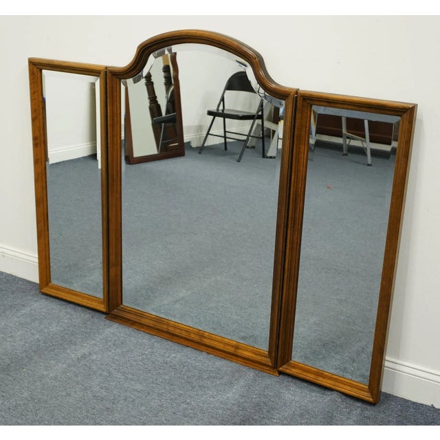 ETHAN ALLEN Classic Manor Solid Maple 60" Tri-View Mirror 15-5030 - 204 Finish 46.25" High 60" Wide 1.5" Deep We...