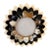 Scalloped Round Picture Frame in White and Brown Horn Bone Inlaid For Sale