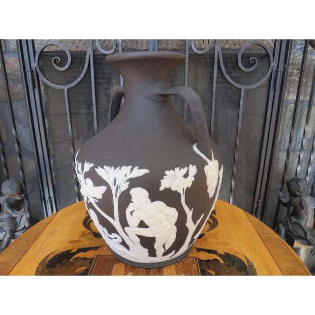 Antique Wedgwood Black Jasperware 10" Portland Vase Peleus & Thetis Phrygian Cap For Sale - Image 9 of 18