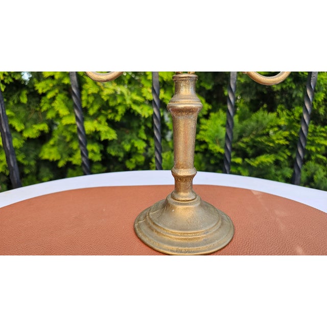 Art Deco Brass Three-Arm Candlestick, 1950s For Sale - Image 4 of 7