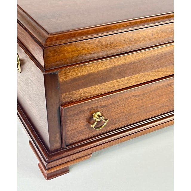 1970s Henkel Harris Virginia Galleries Solid Wild Black Cherry Jewelry Chest For Sale - Image 14 of 18