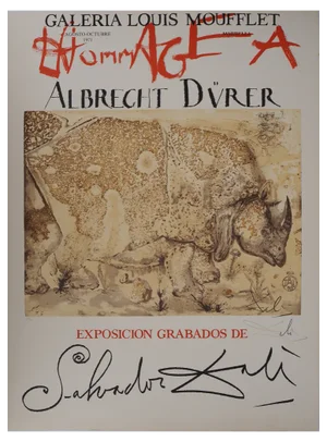 Salvador Dali, Rhinoceros, Homage to Albrecht Dürer, Lithograph