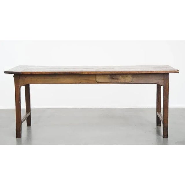 Antique French Farm Chestnut Dining Table with Drawers, Early 19th Century For Sale - Image 4 of 17