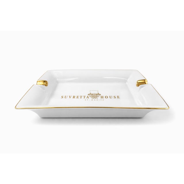 Vintage Suvretta House Hotel St. Moritz Switzerland Porcelain Ashtray Dish For Sale - Image 9 of 9
