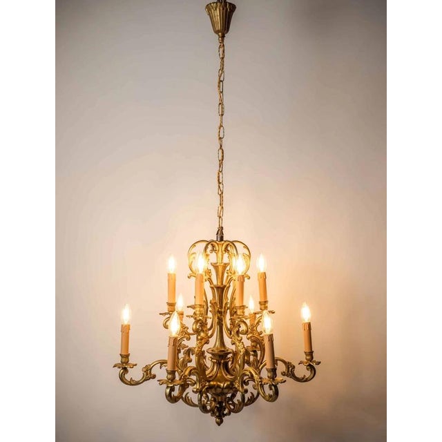 Large Bronze Chandelier from Maison Lucien Gau, Paris For Sale - Image 13 of 18