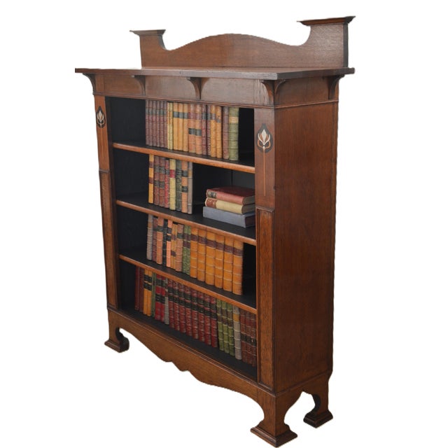 Arts and Crafts Oak Open Bookcase, 1900s For Sale - Image 12 of 18