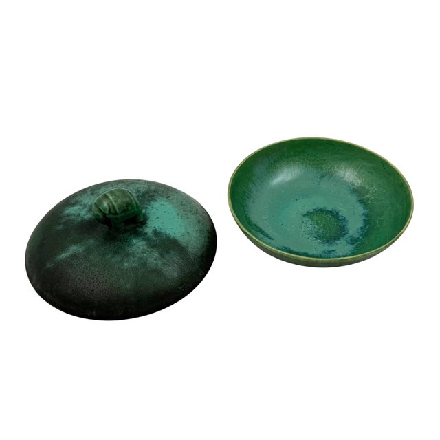 Ceramic Art Deco Green Ceramic Bowl / Vide Poche, Angelo Biancini, Società Ceramica Italiana, Laveno Italy 1930s For Sale - Image 7 of 12
