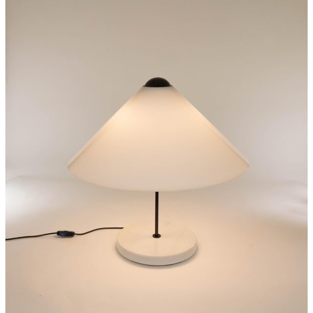 Metal Large Snow Table Lamp by Vico Magistretti for O-Luce, 1970s For Sale - Image 7 of 7