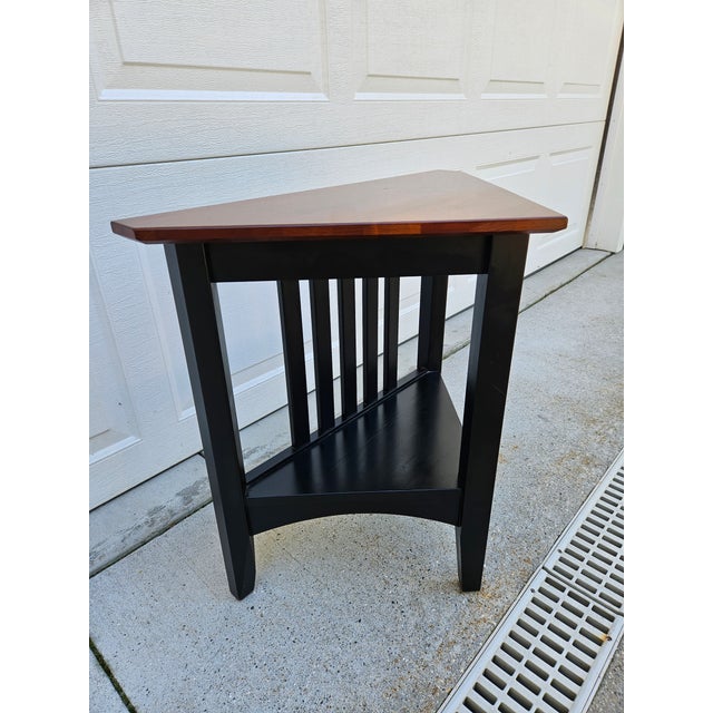 Ethan Allen Ethan Allen Cherry Top American Impressions Triangular Side Table For Sale - Image 4 of 9
