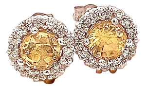 Natural Sapphire Diamond Stud Earrings 14k W Gold 2.84 TCW Certified