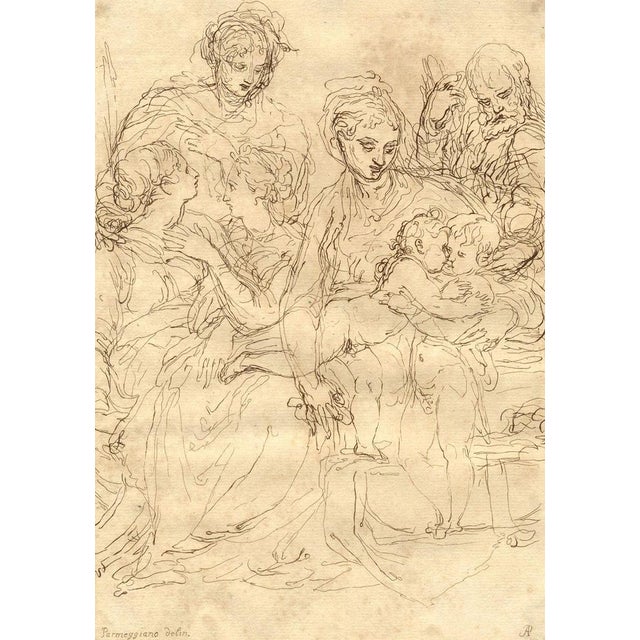 Arthur Pond After Parmigianino, Holy Family with St John, 1734, Etching For Sale - Image 4 of 4
