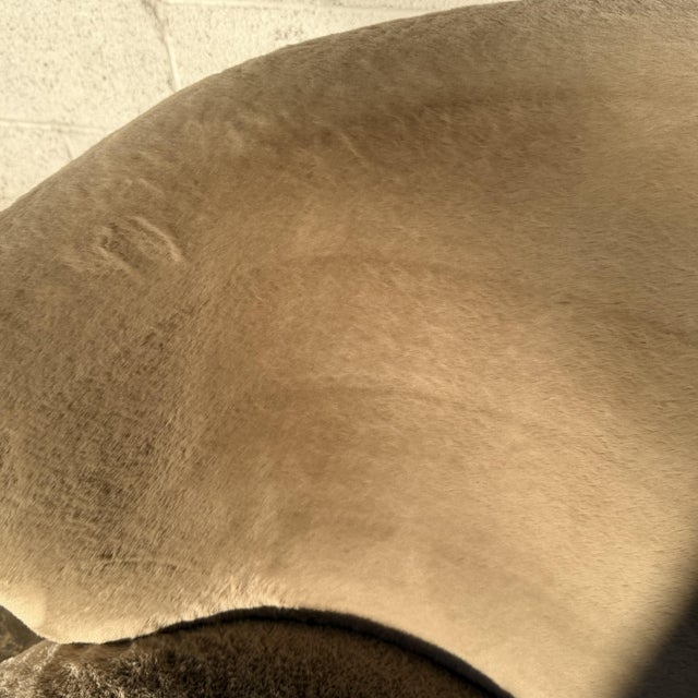Beige Vintage Danish 1950s Mid-Century Bent Møller Jepsen Attributed Lounge Chair, Beige Fur-Like Upholstery For Sale - Image 8 of 18