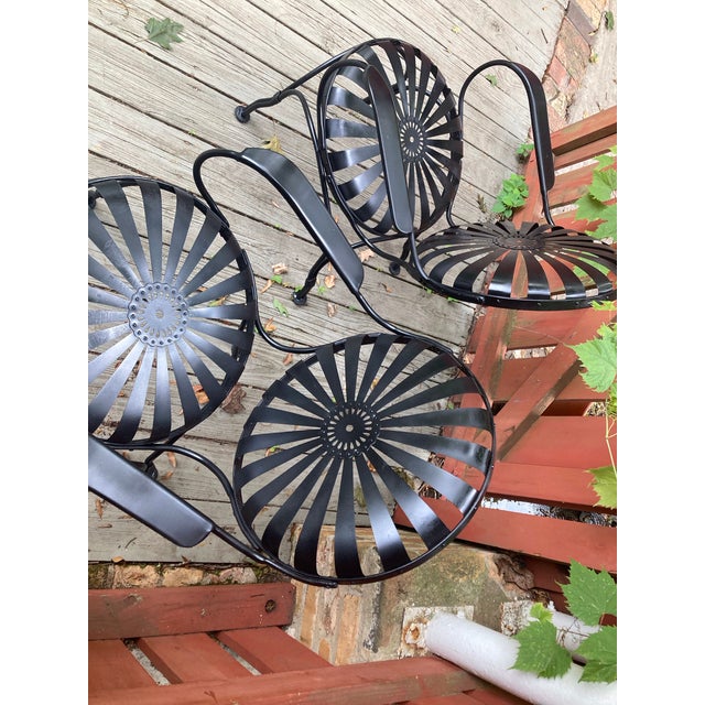 Mid 20th Century Francois Carre Antique Petite Patio Loungers - Set of 2, Attributed For Sale - Image 5 of 11