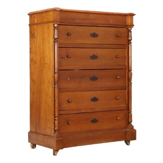 Antique 20th Century Umbertino Chest of Drawers in Walnut For Sale