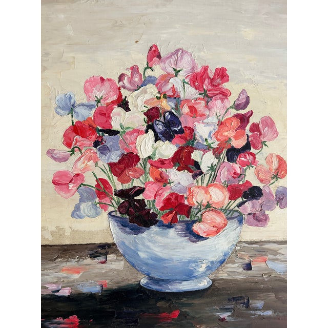American School, 20th Century, Still Life of a Bowl of Flowers, Oil on Canvas Details: Oil on canvas Appears to be...