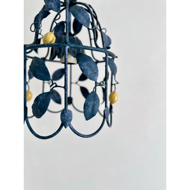 French Tole Cage Chandelier with Lemons from J.P. Ryckaert, 1980s For Sale - Image 6 of 18