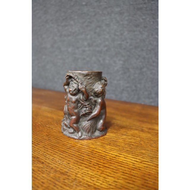 19th Century Copper Figural Vase With Putti and Cherubs For Sale - Image 4 of 10