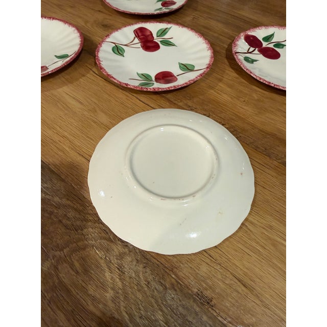 Vintage Blue Ridge Southern Potteries "Crab Apple" Bread & Butter Plates - Set of 4 For Sale - Image 6 of 8