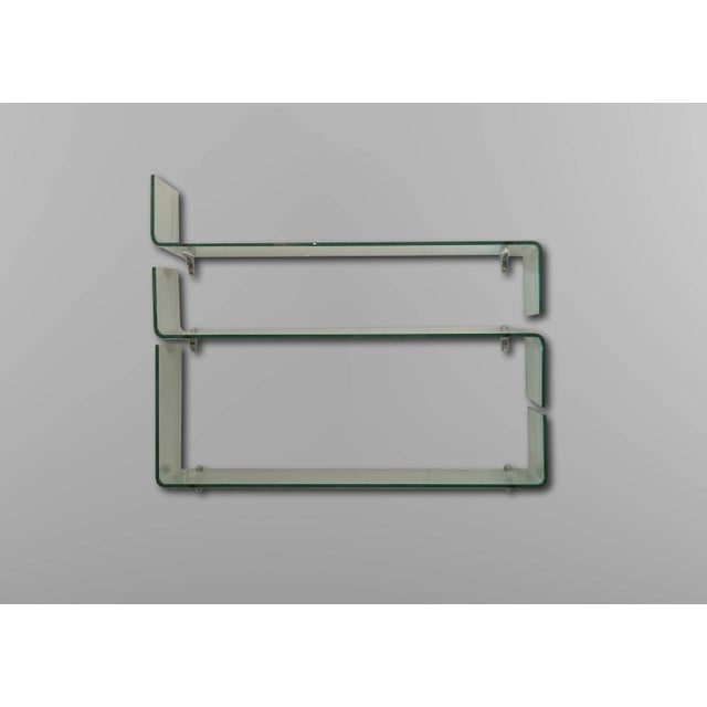 Glass Babila Shelves by Luca Casini for Fiam, Italy, 1990s, Set of 3 For Sale - Image 3 of 12