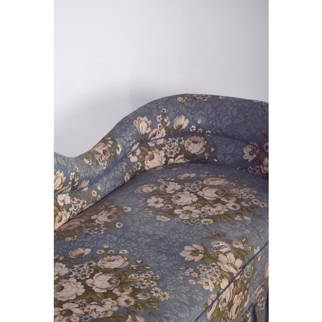 Vintage Chaise Lounge in Blue Flowery Fabric, 1920s For Sale - Image 9 of 13