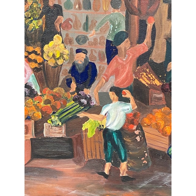 1950s Judaic Modern Artist , Israel Market For Sale - Image 4 of 9