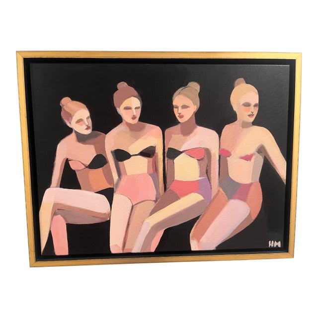 Original Commissioned Hayley Mitchell Figurative Acrylic Painting – Custom Framed For Sale