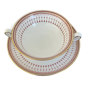 Spode Porcelain Soup Bowl and Saucer in Kensington Pattern, C. 1960's
